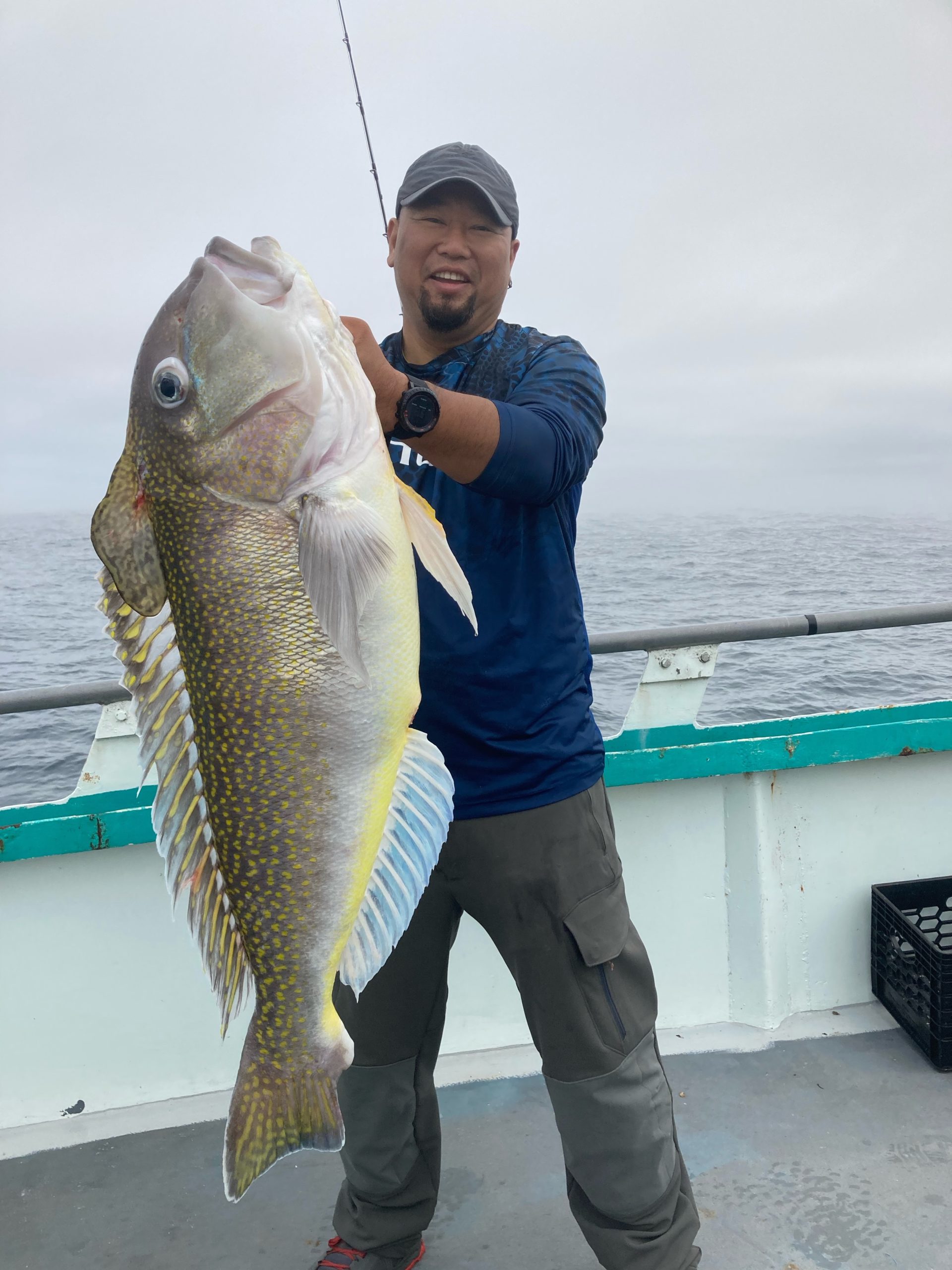 a person holding a fish in the water