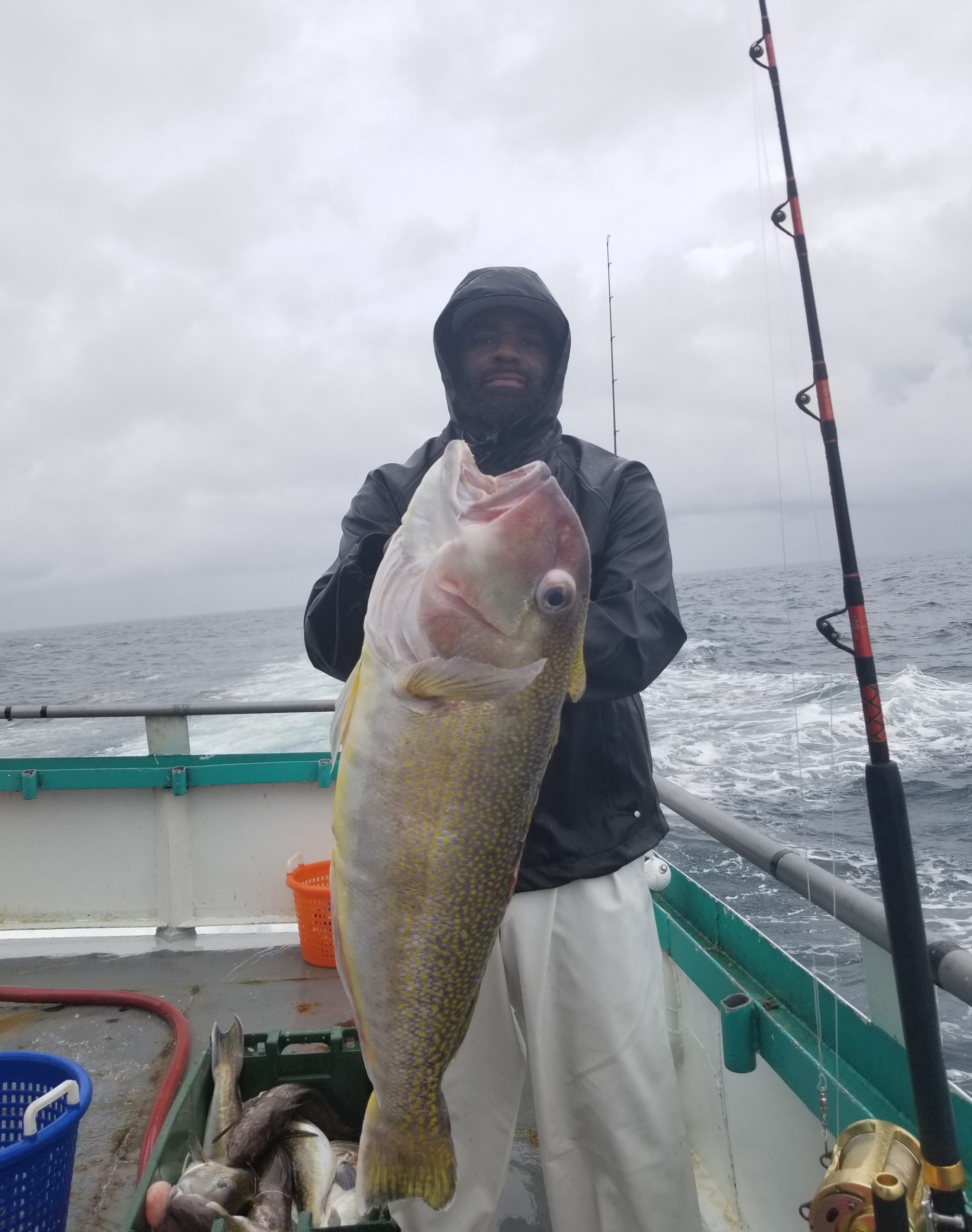 a man holding a fish