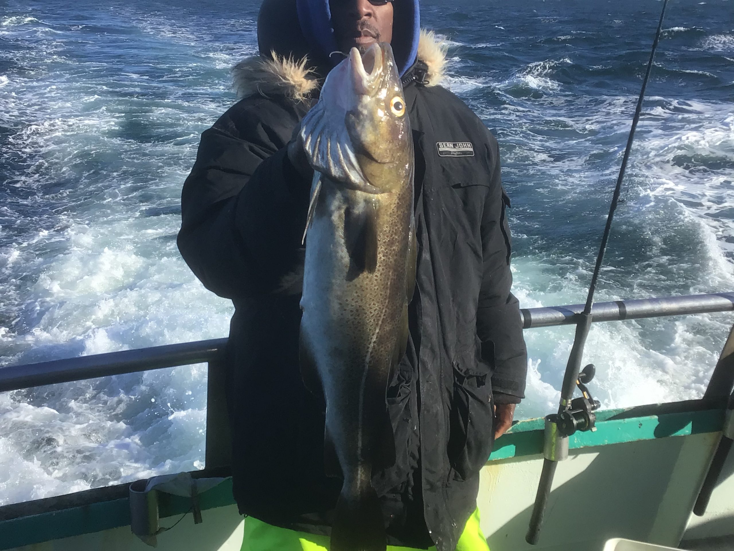 a person holding a fish in the water