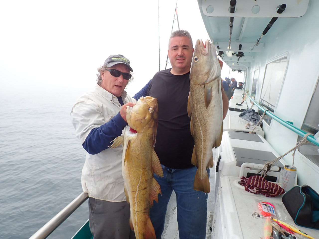 a person holding a fish on a boat