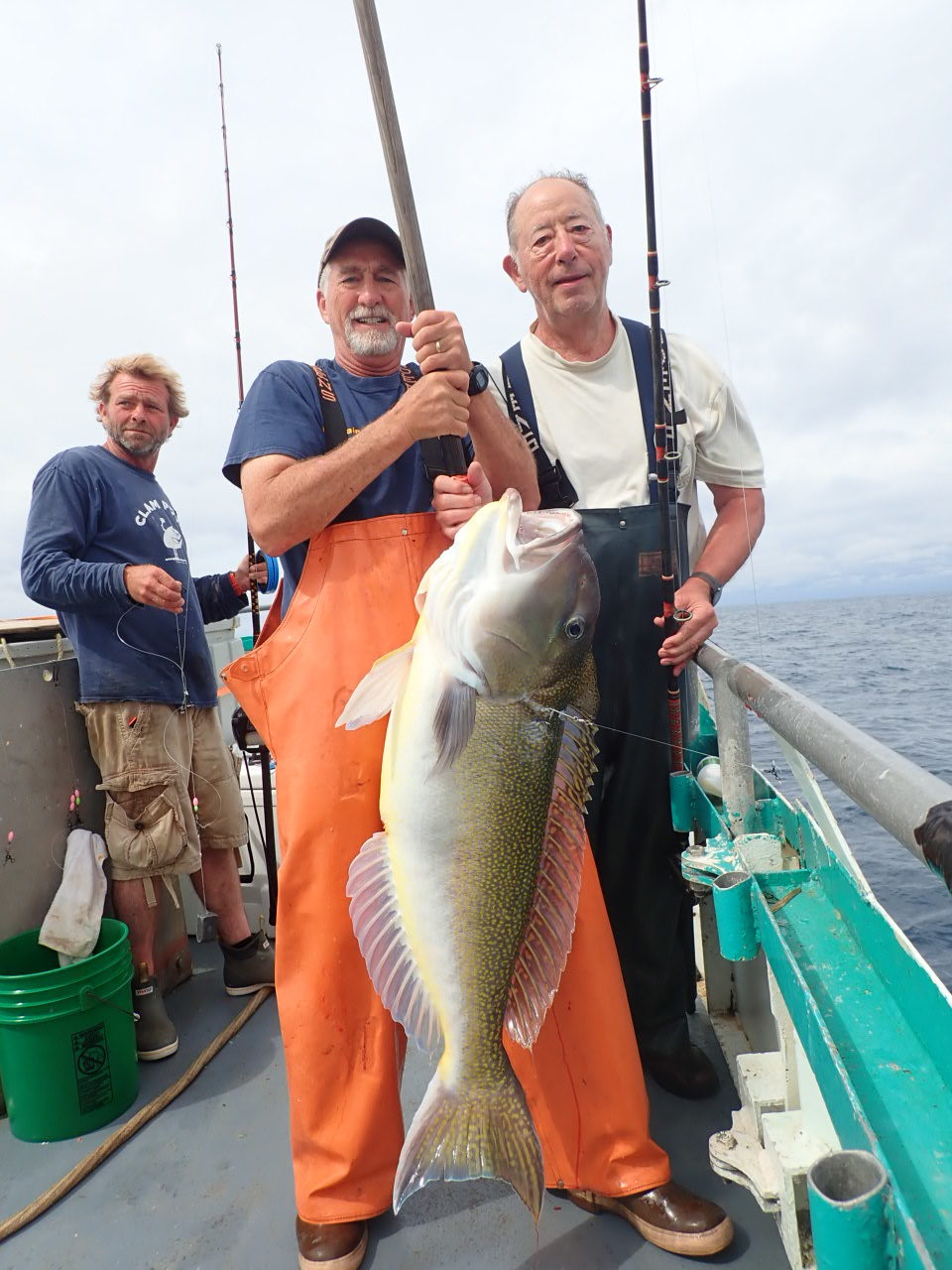 a person holding a fish on a boat