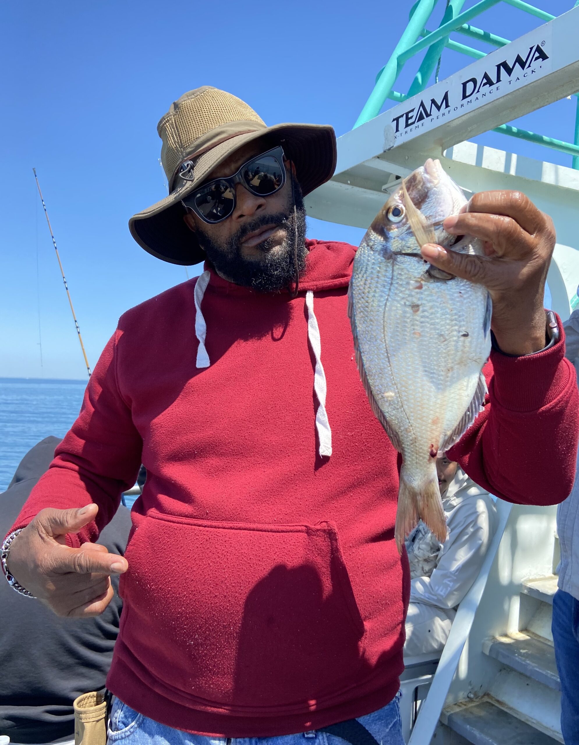 a man holding a sign