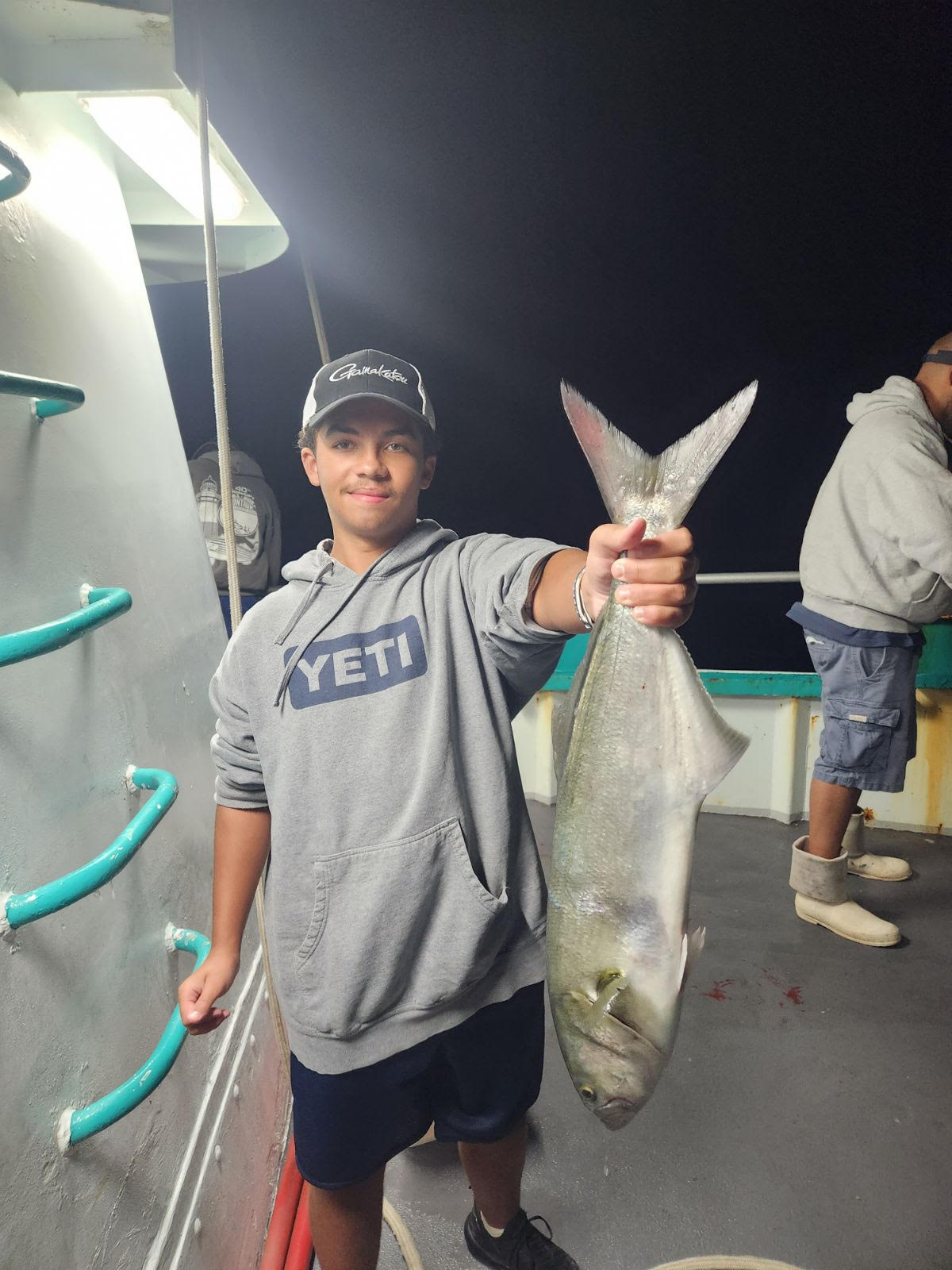 a person holding a fish