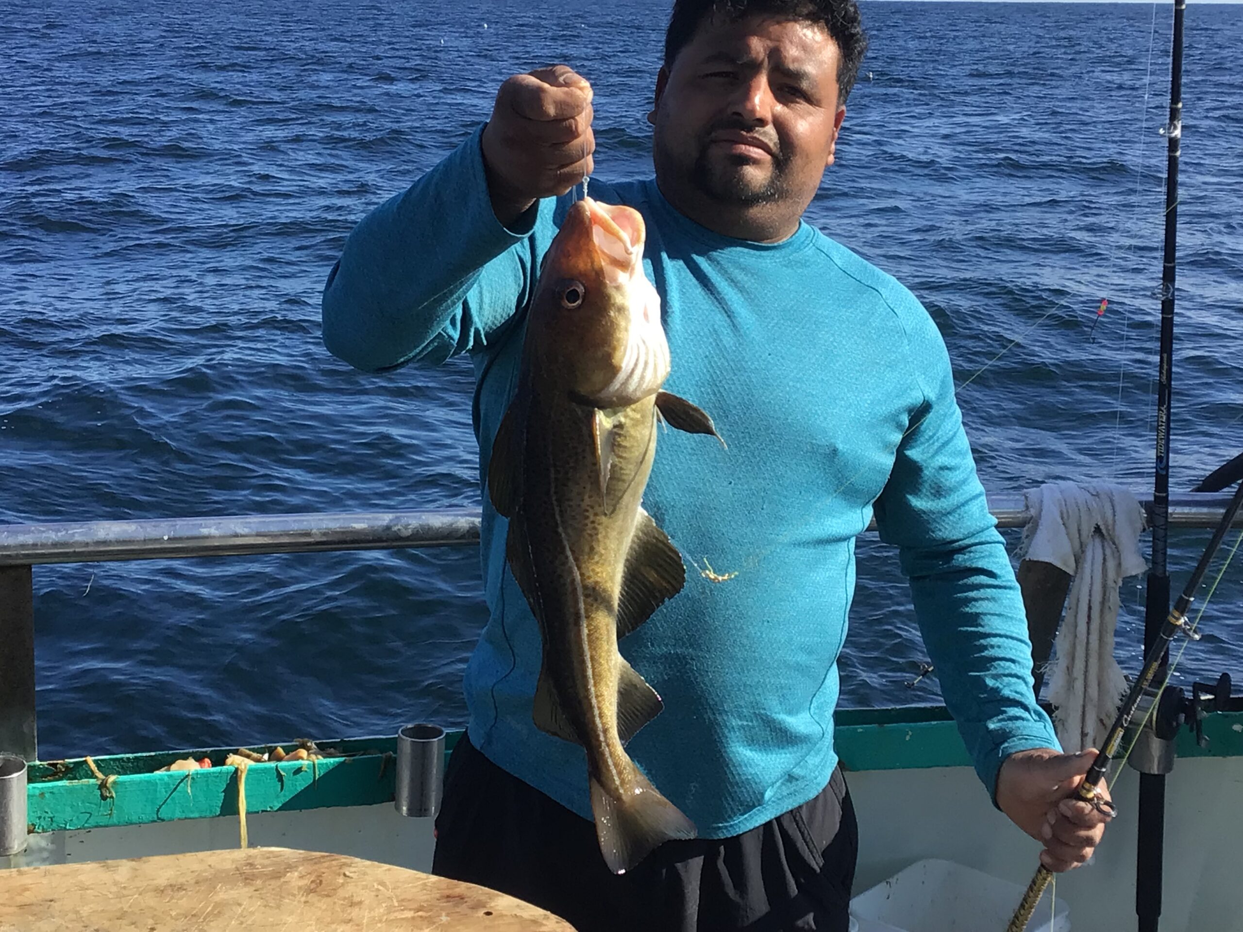 a person holding a fish in the water