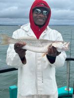 a person holding a fish on a boat in a body of water