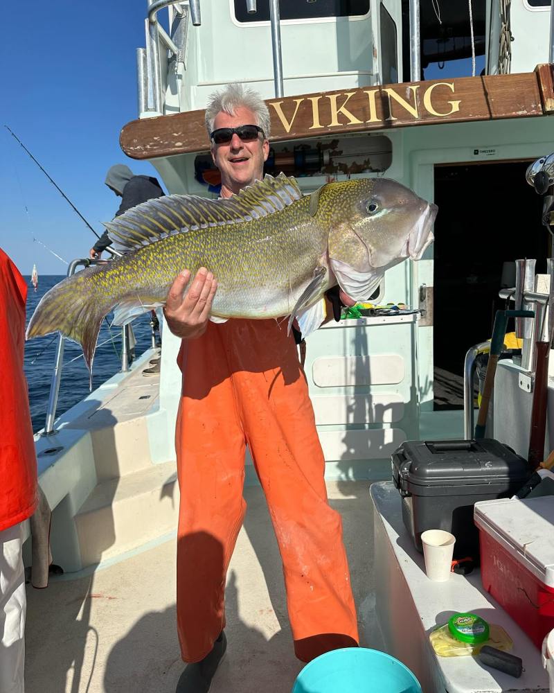 a person holding a fish