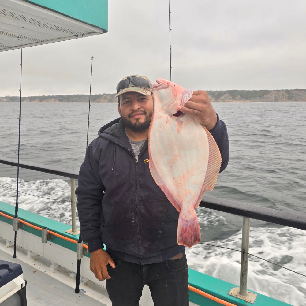 a man holding a fish on a boat posing for the camera