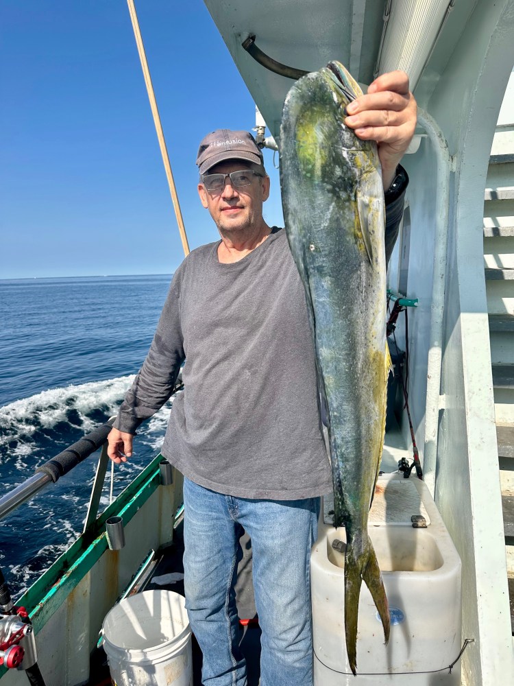 a man holding a fish