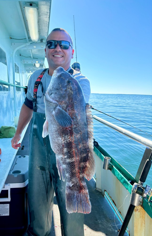 a person holding a fish on a boat in the water