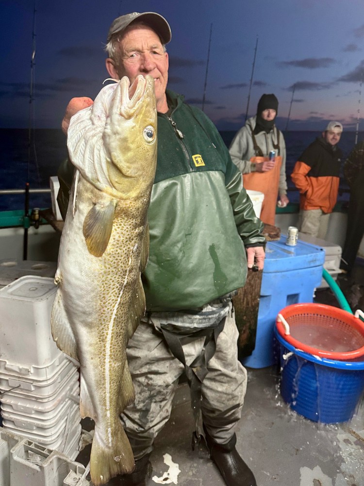 a man holding a fish