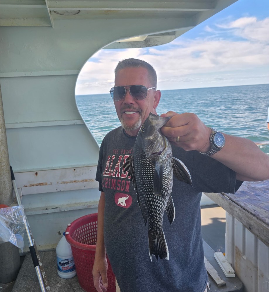 a person holding a fish on a boat in the water