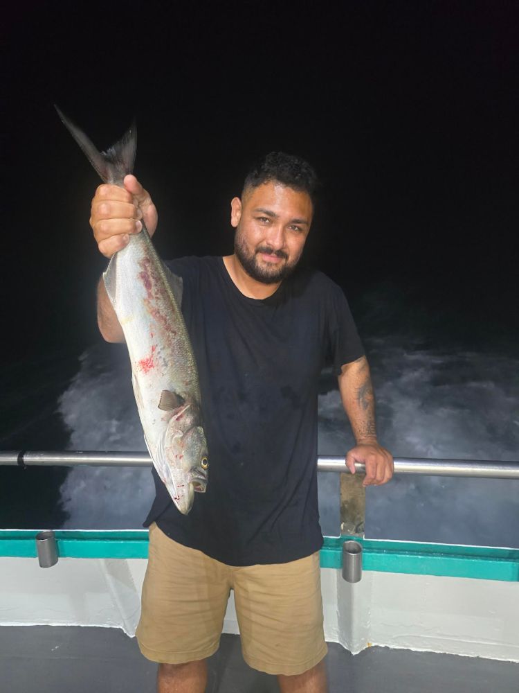 a man holding a fish